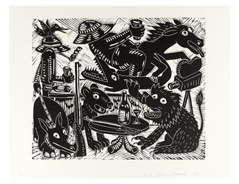 MOCK, RICHARD. [Mockofthetimes: 60 Linocuts Appearing in the Op-Ed Pages of The New York Times].